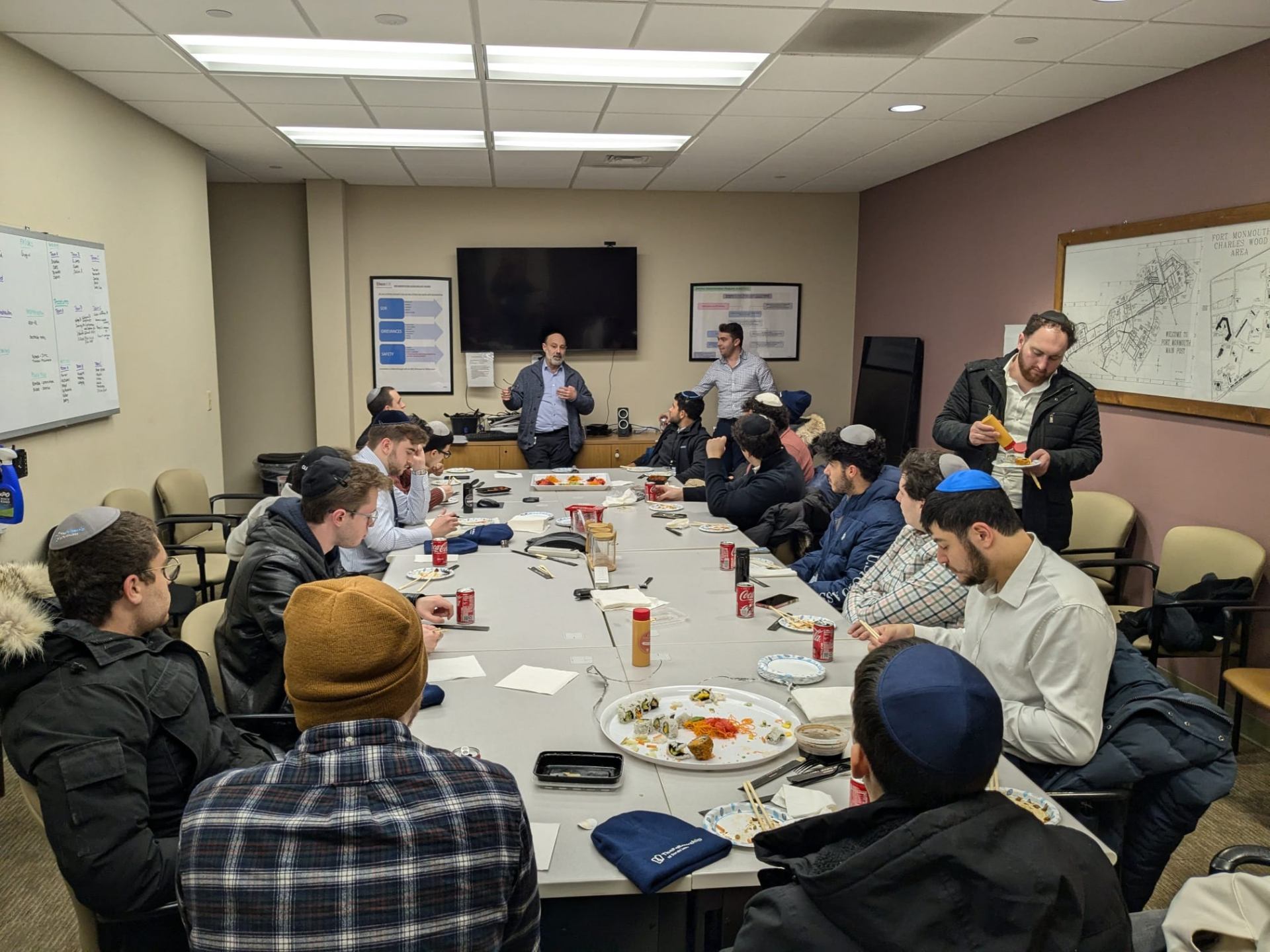 A lunch-and-learn session with students and a speaker